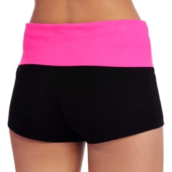 3/$20 Yoga Short, Pink/Black - Picture 2 of 5
